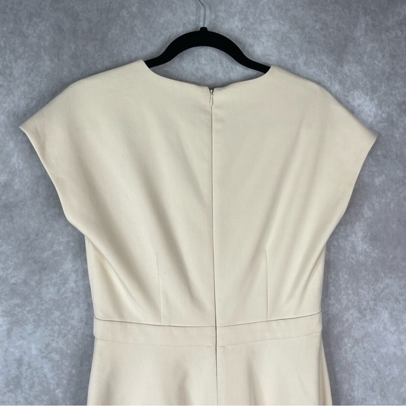 Gal Meets Glam Oatmeal Lydia Double Face Twist Short Sleeve Dress Women's Size 4 - Picture 9 of 9